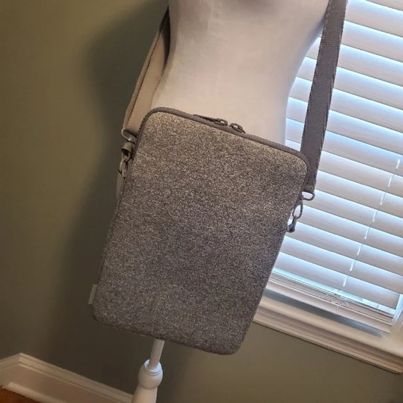 Dagne Dover Gray Neoprene Laptop Bag with Adjustable Strap, Business
